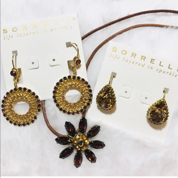 NWT SORRELLI pear cut drop neutral territory tan - Picture 7 of 7